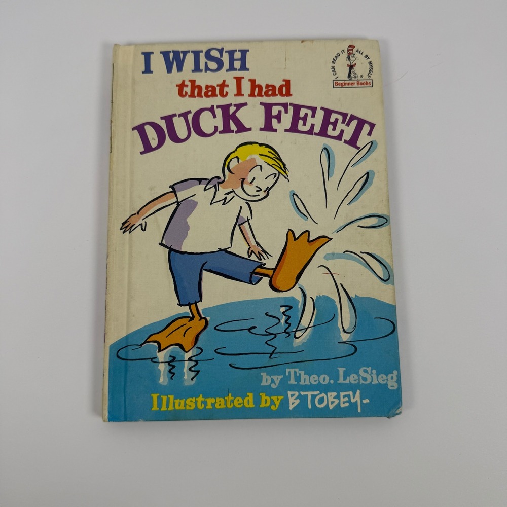 I Wish‎ That I Had Duck Feet Theo LeSieg Dr Seuss Hardcover Beginner Books 1965